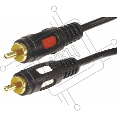 Шнур 2 RCA - 2 RCA, длина 1,5 метра, черный (GOLD) Rexant