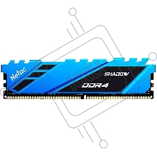 Оперативная память NETAC Shadow, DDR4, 8GB (1x8GB), 2666MHz, CL19, с радиаторами, синий