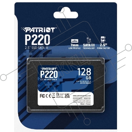 Накопитель SSD Patriot P220 128GB, SATA 2.5