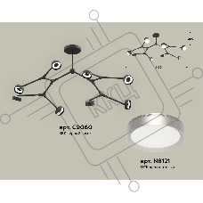 Светильник Ambrella light XB9060151/8 SBK/MCH черный песок/хром матовый GX53 (C9060, N8121)