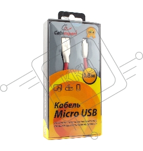 Кабель USB 2.0 Cablexpert CC-G-mUSB01R-1.8M, AM/microB, серия Gold, длина 1.8м, красный, блистер