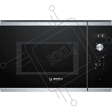 Микроволновая печь встраиваемая Bosch BFL554MS0 нержавеющая сталь/чёрный, 25 л, 900 Вт, переключатели - поворотный механизм/сенсор