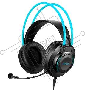 Наушники с микрофоном A4Tech Fstyler FH200U серый/синий 2м накладные USB оголовье (FH200U BLUE)
