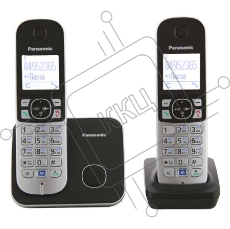 Телефон Panasonic KX-TG6812RU черный (труб. в компл.:2шт) АОН