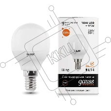 Лампа светодиодная LED 10Вт E14 220В 2700К Elementary шар 53110 Gauss