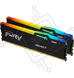 Модуль памяти Kingston 64GB 5200MT/s DDR5 CL40 DIMM (Kit of 2) FURY Beast RGB