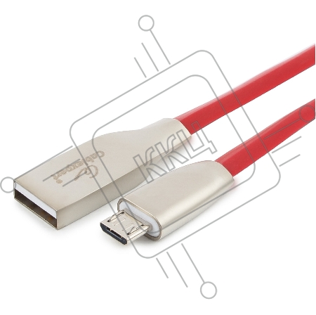 Кабель USB 2.0 Cablexpert CC-G-mUSB01R-3M, AM/microB, серия Gold, длина 3м, красный, блистер