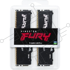Оперативная память Kingston Fury Beast, DDR5, 64GB (2x32GB), 5200MHz, CL40, DIMM, с радиатором, RGB, черный