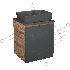 Тумба Bau Dream Blackwood 50 графит, раковина BAU Cerama 48х37 темно-серая матовая