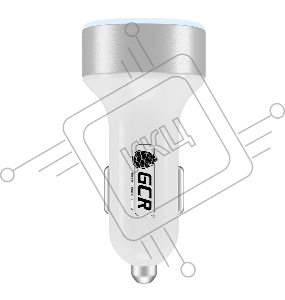 Автомобильное зарядное устройство GCR GCR-51984 на 2 USB порта 4.8A, белое, LED индикация