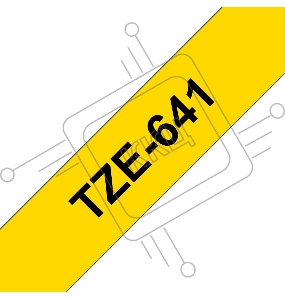 Наклейка ламинированная TZ-E641 (18 мм черн/желт, аналог TZ-641)