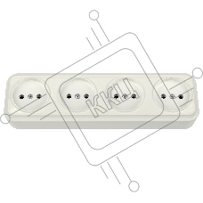 Розетка Bylectrica Роз. 4-местн. ОУ серия ВАРИАНТ, (РА16-0181 бежевый)