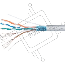 Кабель витая пара F/UTP 5e кат. 4 пары Cabeus FTP-4P-Cat.5e-PATCH-LSZH-GY 26AWG(7x0.16 мм), медь, многожильный (stranded), внутренний, LSZH, нг(A)-HF,