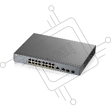 Коммутатор Zyxel GS1350-18HP, 16xGE PoE+, 2xCombo (SFP/RJ-45), бюджет PoE 250 Вт, дальность передачи питания до 250 м, автоперезагрузка PoE-портов, повышенная защита от перенапряжений и электростатических разряд