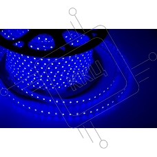 LED лента 220 В, 10х7 мм, IP67, SMD 2835, 60 LED/m, цвет свечения синий, бухта 100 м