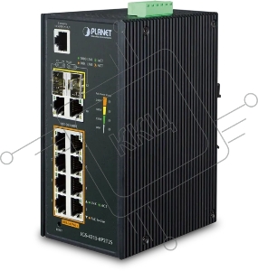 IGS-4215-8P2T2S индустриальный PoE коммутатор для монтажа в DIN-рейку IP30 Industrial L2/L4 8-Port 10/100/1000T 802.3at PoE + 2-Port 10/100/100T + 2-Port 100/1000X SFP Managed Switch (-40~75 degrees C), dual redundant power input on 48~56VDC terminal bloc