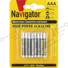Элемент питания алкалиновый NAVIGATOR 94 751 NBT-NE-LR03-BP4 (блист.4шт) 94751
