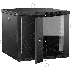 Шкаф 9U 600х600мм дверь стекло черный 2.0