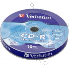 Диск CD-R Verbatim 700Mb 52x Cake Box (10шт) (43725)
