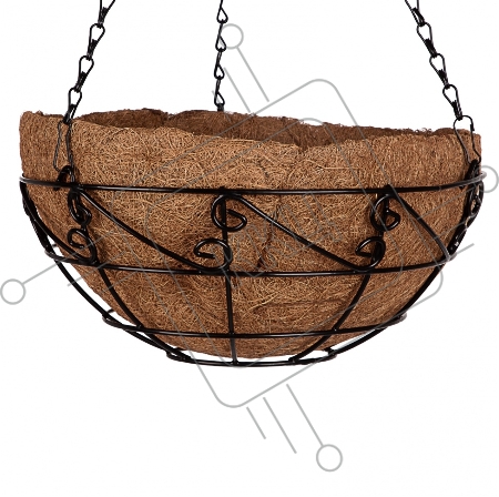 Кашпо подвесное с орнаментом, с кокосовой корзиной, диаметр 30 см// Palisad