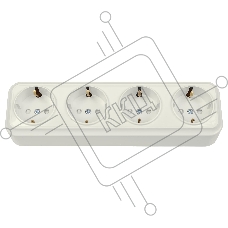 Розетка Bylectrica Роз. 4-местн. ОУ с земл. со шторк. серия ВАРИАНТ, (РА16-0186 бежевый)
