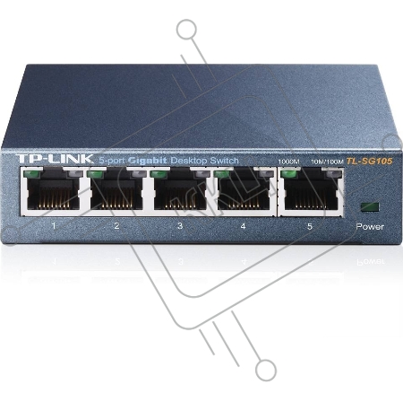 Коммутатор TP-Link SOHO  TL-SG105  5-port Desktop Gigabit Switch, 5 10/100/1000M RJ45 ports, metal case