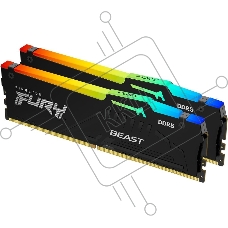 Оперативная память Kingston Fury Beast, DDR5, 64GB (2x32GB), 6000MHz, CL36, DIMM, с радиаторами, RGB, черный