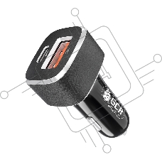Автомобильное зарядное устройство GCR GCR-52281 на 2 USB порта [AF+TypeC], QuckCharge 3.0 + Power Delivery 18W