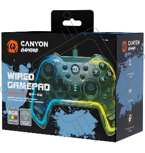 Геймпад CANYON GP-02, Wired gamepad for Windows/PS3/Android media box/android tv set/Nintendo Switch, 2M cable, 152*110*55mm, 215g