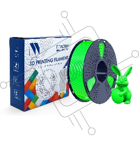 Филамент NVPRINT PETG Glow Green для 3D печати диаметр 1.75мм  длина 330 метров  масса 1 кг
