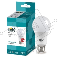 Лампа Iek LLE-A60-13-230-40-E27 светодиодная ECO A60 шар 13Вт 230В 4000К E27 IEK