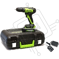 Дрель-шуруповерт Greenworks GD24DD35K2, 20 В, 2 Ач, 35 Нм, бесщеточный