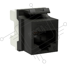 Модуль Keystone RJ45 CAT6 неэкр180 градусов черный