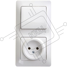 Блок комбинированный GLOSSA розетка + выкл. 1-кл. бел. SchE GSL000160