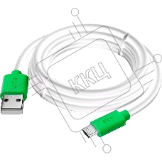 Кабель Greenconnect GCR-53229 3.0m MicroUSB, белый,  зеленые коннекторы, быстрая зарядка, 28/24 AWG