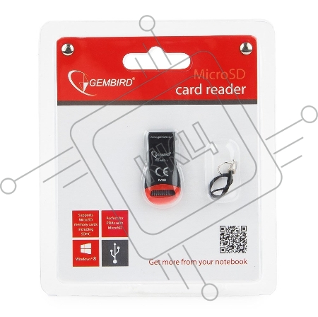 Картридер внешний USB2.0 Gembird, для считывания MicroSD карт, блистер