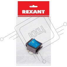 Выключатель клавишный 250V 16А (4с) ON-OFF синий  с подсветкой (RWB-502, SC-767, IRS-201-1)  REXANT Индивидуальная упаковка 1 шт