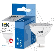 Лампа светодиодная ECO MR16 софит 7Вт 230В 6500К GU5.3 ИЭК LLE-MR16-7-230-65-GU5
