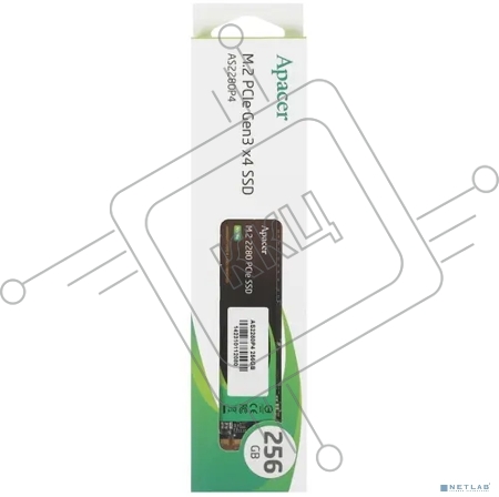 Накопитель SSD Apacer 256Gb M.2 AS2280P4 <AP256GAS2280P4-1> (PCI-E 3.0 x4, up to 1800/1100MBs, 3D TLC, NVMe 1.3, 22х80mm)