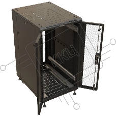 Шкаф серверный Hyperline (TTBR-2266-DD-RAL9004) напольный 22U 600x600мм пер.дв.перфор. задн.дв.перфор. 2 бок.пан. 1000кг черный 510мм 1166мм IP20 сталь
