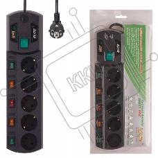 Сетевой фильтр MOST Сетевой фильтр ERG 5м (5 розеток), черный 633409
