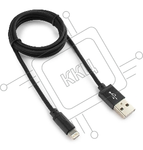 Кабель USB 2.0 Cablexpert CC-ApUSB2bk1m, AM/Lightning 8P, 1м, нейлоновая оплетка, алюминиевые разъемы, черный, пакет