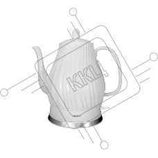 Чайник электрический Centek CT-0064 2.0л, 2150W, супербелая керамика, рельефный корпус