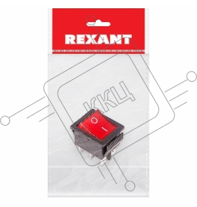 Выключатель клавишный 250V 15А (6с) ON-ON красный  с подсветкой (RWB-506, SC-767)  REXANT Индивидуальная упаковка 1 шт