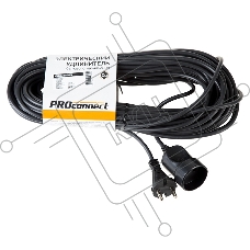 Удлинитель-шнур PROconnect ПВС 2х0.75, 20 м, б/з, 6 А, 1300 Вт, IP20, черный (Сделано в России)