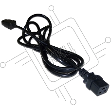 Шнур питания Lanmaster C19-C20, 3х1.5, 220В, 16А, черный, 0.5 метра