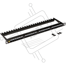 Патч-панель LANMASTER компактная 24 порта, UTP, кат.6, 0.5U