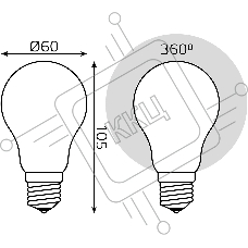 Лампа светодиодная Gauss 10Вт цок.:E27 шар 220B 4100K св.свеч.бел.нейт. A60 (упак.:10шт) (102202210)