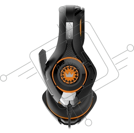 Гарнитура игровая CROWN CMGH-101T Black&orange (Подключение jack 3.5мм 4pin+ адаптер 2*jack spk+mic,Частотный диапазон: 20Гц-20,000 Гц ,Кабель 2.1м,Размер D 250мм, регулировка громкости, микрофон на ножке)