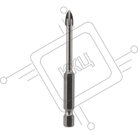 Сверло по стеклу и керамике 5 мм 4 грани шестигранный хвостовик Kranz